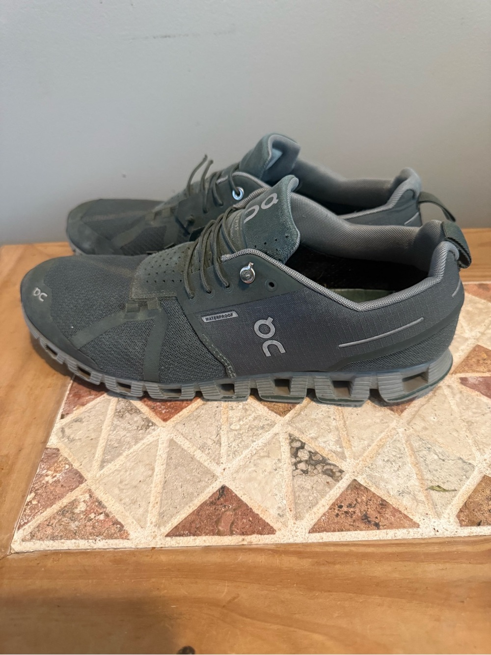 On Cloud Waterproof Athletic Sneaker, Men’s Olive Green Sz 11 Shoes new laces - Picture 5 of 12